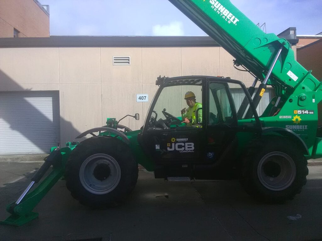 Heavy machinery on a construction project on a military base