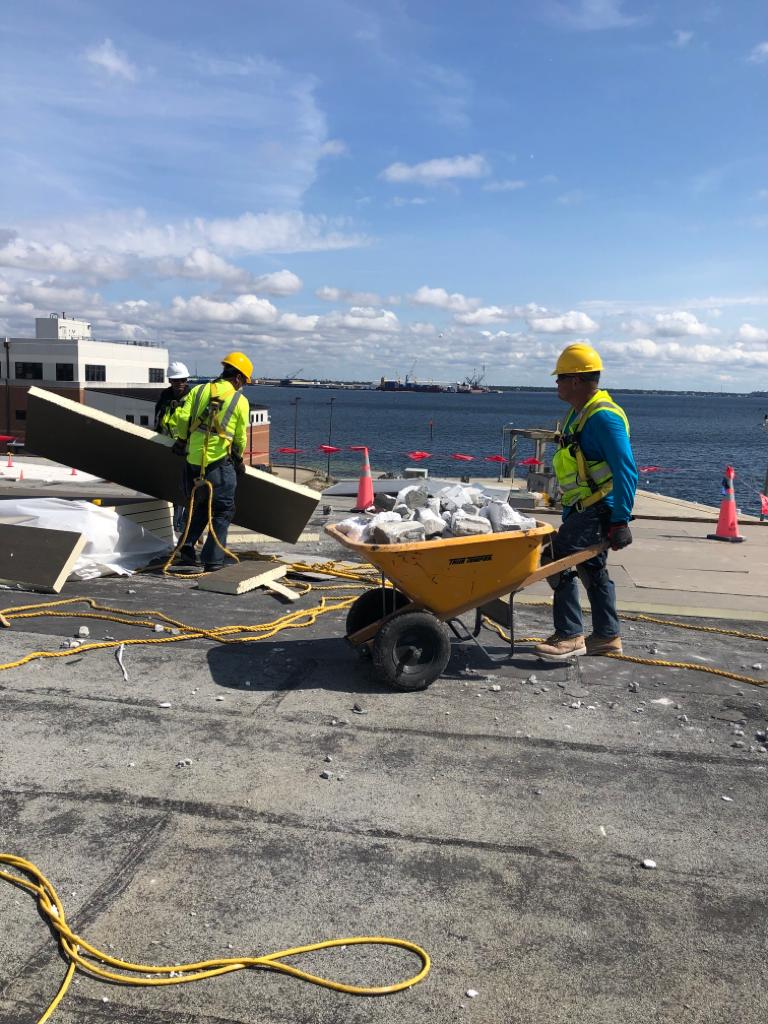 Roofing work on military base